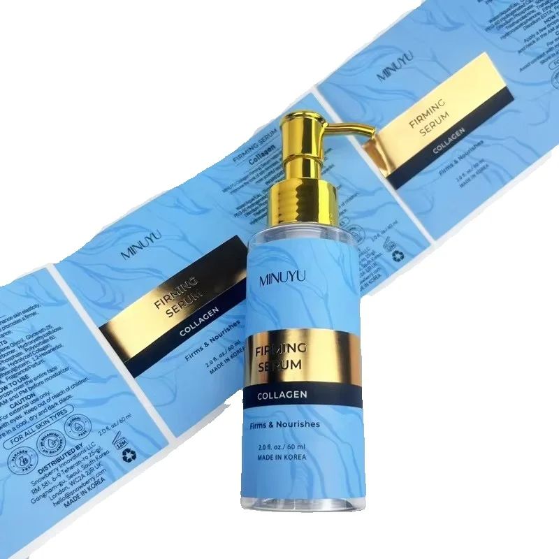 Luxury Gold Skincare - Stiker Biodegradable Cetak Kustom｜Label Tahan Air