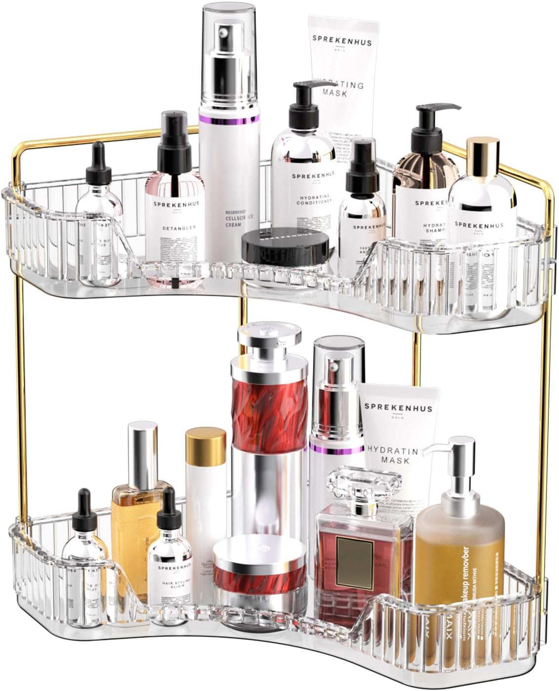 Rak Penyimpanan 2-Tingkat Tran - Luxury Gold Skincare ulasan dan harga