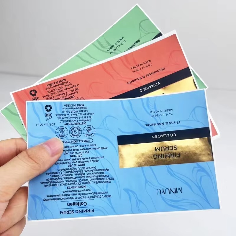 Stiker Biodegradable Cetak Kus - Luxury Gold Skincare ulasan dan harga
