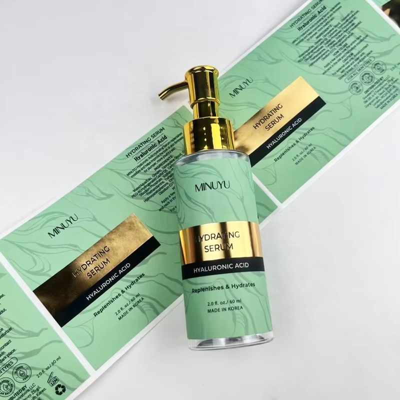 Stiker Biodegradable Cetak Kus - Luxury Gold Skincare ulasan dan harga