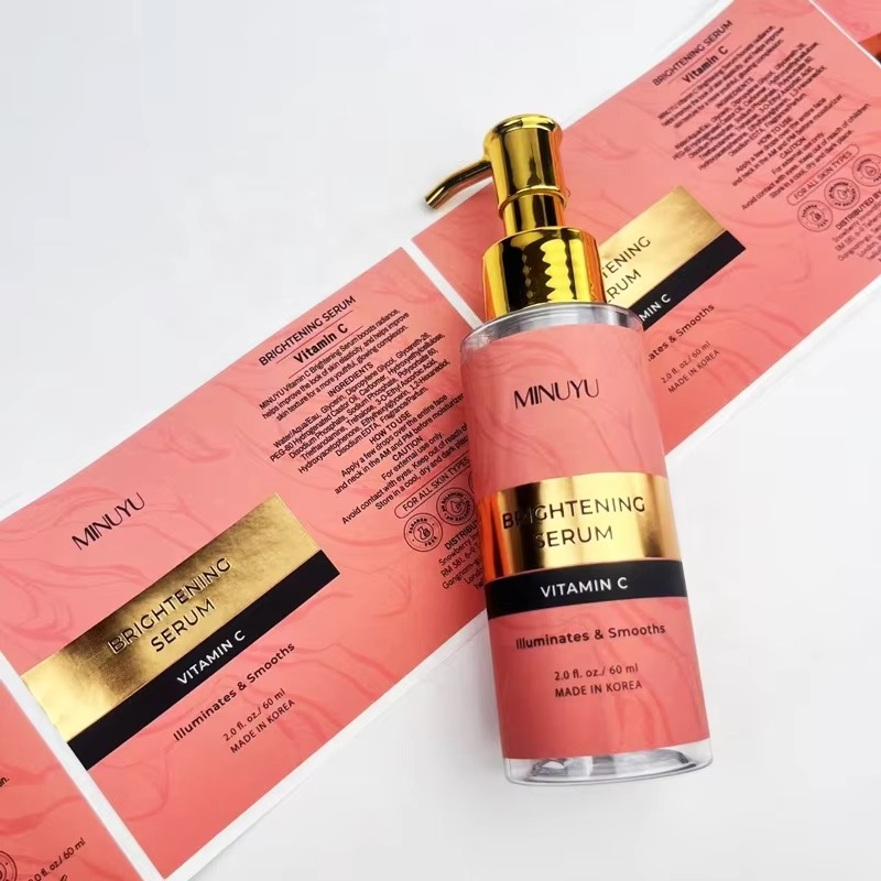 Stiker Biodegradable Cetak Kus - Luxury Gold Skincare ulasan dan harga