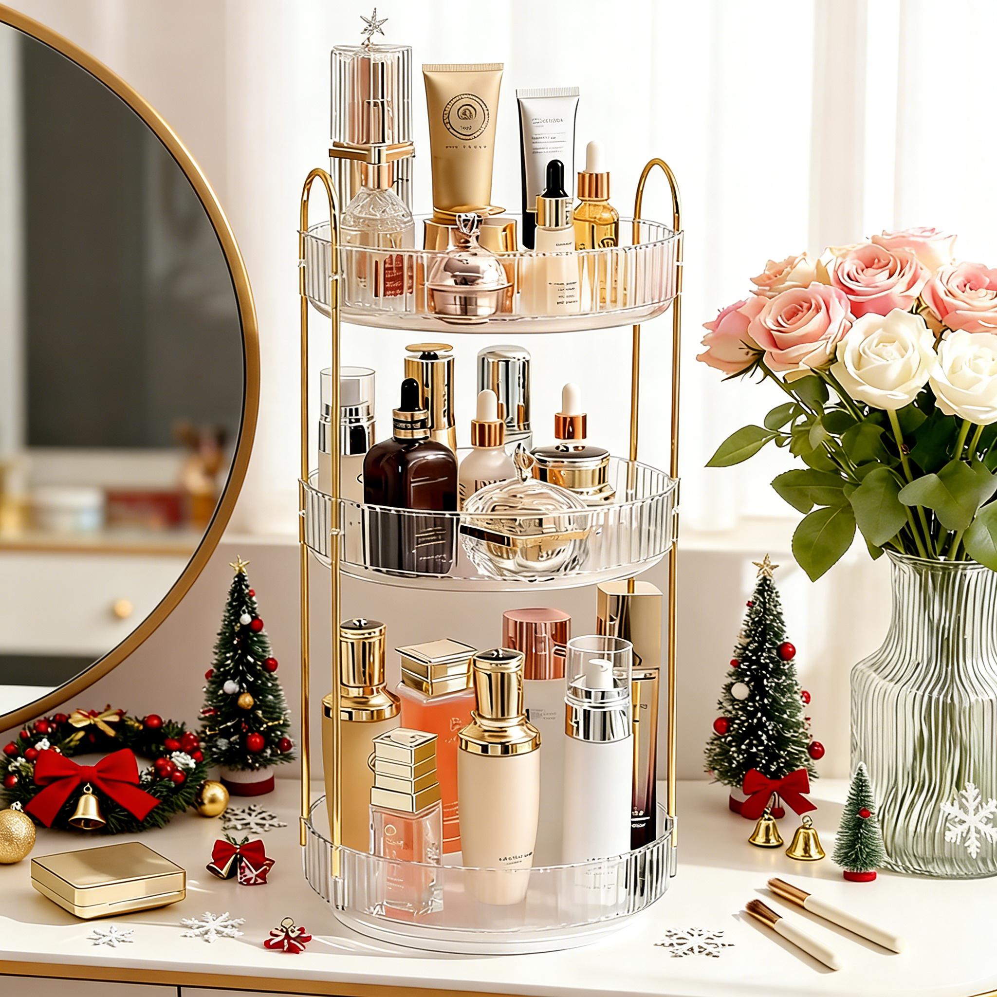 Organizer Kosmetik Transparan  - Luxury Gold Skincare ulasan dan harga